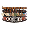 Cowhide & Imitation Leather Cord Knitted Multi-strand Bracelets WG31D03-53-1