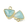 Natural Flower Amazonite Triangle Charms G-K338-24G-2