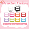 Fingerinspire 120Pcs 10 Colors Rectangle Shape Spray Painted Alloy Buckle Clasps FIND-FG0002-82-2