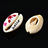 Printed Natural Cowrie Shell Beads SSHEL-N032-32-3