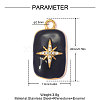 304 Stainless Steel with Black Enamel & Crystal Rhinestone Pendants SA-OY003-03G-2