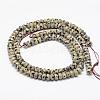 Faceted Natural Dalmatian Jasper Rondelle Beads Strands G-K090-03-2