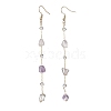 Handmade Natural Amethyst Beaded Chains Earring & Necklaces Sets SJEW-JS01342-02-6