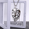 Alloy Ruby Rhinestone Pendant 667 Stainless Steel Chain Necklaces FS-WG7010E-10-1