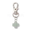 Cross Natural Rhodonite & Quartz Crystal & Green Aventurine & Red Jasper & Rose Quartz Pendant Decoration HJEW-JM02263-4