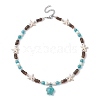 Synthetic Turquoise Tortoise Pendant Necklaces NJEW-JN04573-02-2