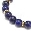 Natural Lapis Lazuli(Dyed) Rectangle Beaded Stretch Bracelet BJEW-JB08982-02-5