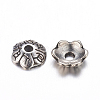 6-Petal Tibetan Style Alloy Flower Bead Caps X-TIBE-S220-AS-01-RS-2