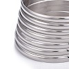 Fashion 201 Stainless Steel Bangle Sets BJEW-L664-024C-P-1-2