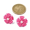 Daisy Glass Seed Beaded Stud Earrings EJEW-MZ00334-03-3