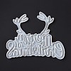 Antler & Word Merry Christmas Dispaly Decoration Silicone Molds DIY-K051-09-3