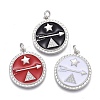 Brass Micro Pave Cubic Zirconia Pendants ZIRC-M108-22-P-1