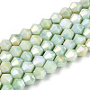 Anti-Tarnish Electroplate Bicone Glass Beads Strands X-EGLA-T021-4mm-16-09-1