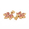 Autumn Theme Brass Cubic Zirconia Charms X-KK-P216-06MG-02-3