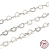 Rhodium Plated 925 Sterling Silver Heart Link Chains STER-NH0001-28B-P-1