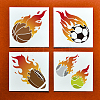 MAYJOYDIY US 4Pcs 4 Styles Sport Ball PET Hollow Out Drawing Painting Stencils DIY-MA0004-14-5