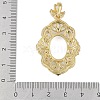 Flower Brass Micro Pave Clear Cubic Zirconia Pendant Cabochon Settings KK-U026-16G-3