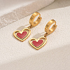 Romantic Stainless Steel Hollow Heart Pendant Hoop Earrings for Sweet Daily Parties XH1770-3-6