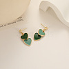 Heart Alloy Enamel Dangle Stud Earrings FS-WGE7BF4-07-1