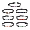 7Pcs 7 Style Natural & Synthetic Mixed Gemstone & Alloy Beaded Stretch Bracelets Set for Women BJEW-JB09235-1