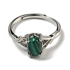 Oval Natural Malachite Adjustable Rings RJEW-Q818-01P-07A-3