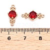 Brass Pave Faceted Glass Connector Charms FIND-T070-03E-3