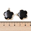 Natural Black Stone Pendants G-P566-01G-11-3