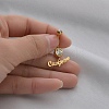 316L Surgical Stainless Steel Crystal Rhinestone Customized Letter Dangle Bell Rings WG2E06F-02-1