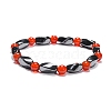 Round Natural Carnelian Stretch Bracelets X-BJEW-G072-13-1