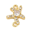 Brass Clear Cubic Zirconia Connector Charms/Links FIND-L019-07G-05-1