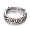 304 Stainless Steel Curb Chain Bracelets BJEW-P255-01B-2