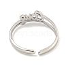 Non-Tarnish 304 Stainless Steel Word Love Open Cuff Ring for Women RJEW-A043-17P-3