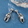 Tooth 316 Surgical Stainless Steel Belly Button Rings/Earrings EJEW-G416-13AS-3