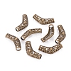 Tibetan Style Alloy Hollow Curved Tube Beads PALLOY-J081-01AB-NF-1