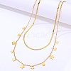 Stainless Steel Cable & Herringbone Chains Double Layer Necklaces SB7965-2