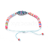Adjustable Nylon Thread Braided Bead Bracelets BJEW-JB05192-M-5