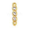 Brass Pave Cubic Zirconia Three Flat Round Links Connector Charms KK-P277-52A-A-3