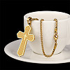 304 Stainless Steel Bible Religion Cross Pendant Necklaces for Men WGBE163-01-1