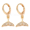 Brass Micro Pave Clear Cubic Zirconia Leverback Earrings EJEW-K300-47G-4