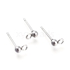 Non-Tarnish 304 Stainless Steel Ball Stud Earring Findings STAS-M274-009-P-1