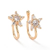 Clear Cubic Zirconia Star Cuff Earrings ZIRC-I064-09G-1