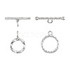 2Pcs 2 Style 925 Sterling Silver Toggle Clasps STER-TA0001-07-8