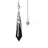 Synthetic Blue Goldstone Dowsing Pendulum Big Pendants PW-WGF0B2B-16-1