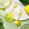 2Pcs Lemon Resin Pendant Decorations HJEW-JM02549-2