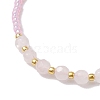 Adjustable Natural Rose Quartz & Seed Braided Bead Bracelets BJEW-JB10181-05-3