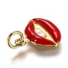 Brass Enamel Charms KK-B026-23G-3