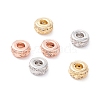 Brass Micro Pave Clear Cubic Zirconia Beads ZIRC-P091-02A-RS-1