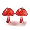 Luminous Epoxy Resin Mushroom Pendants RESI-C054-01E-2