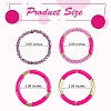 4Pcs 4 Style Acrylic Chunky Curved Tube Stretch Bracelet Sets BJEW-SW00074-01-7