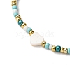 Natural Freshwater Shell & Glass Seed Beads Braided Bead Bracelets for Women BJEW-JB12362-03-3